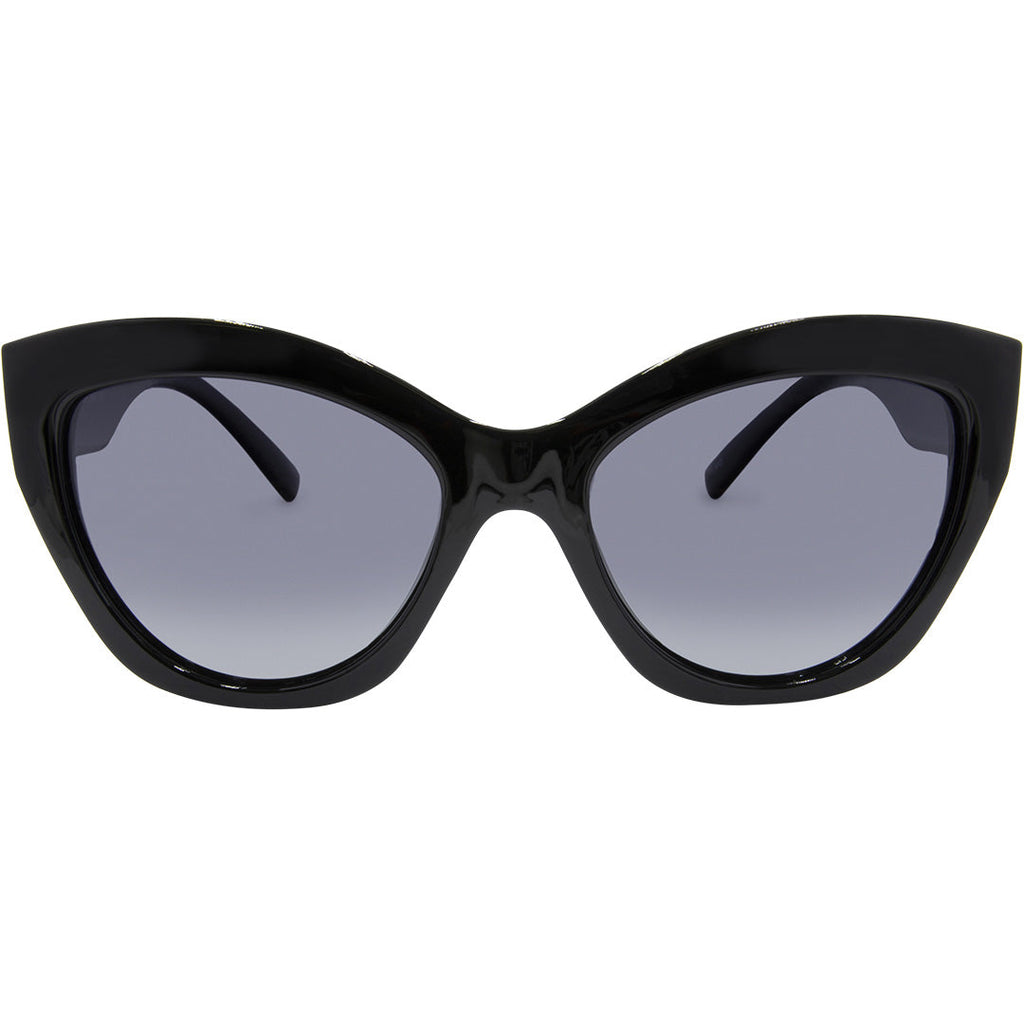 Chloe Polarised Oversized Cat Eyes Sunglasses Women Black Smoke Black Ice 