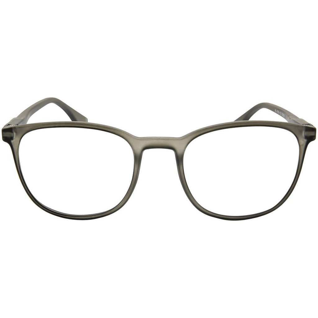 Logan Square Grey Blue Block Reading Glasses with Magnification – Black Ice