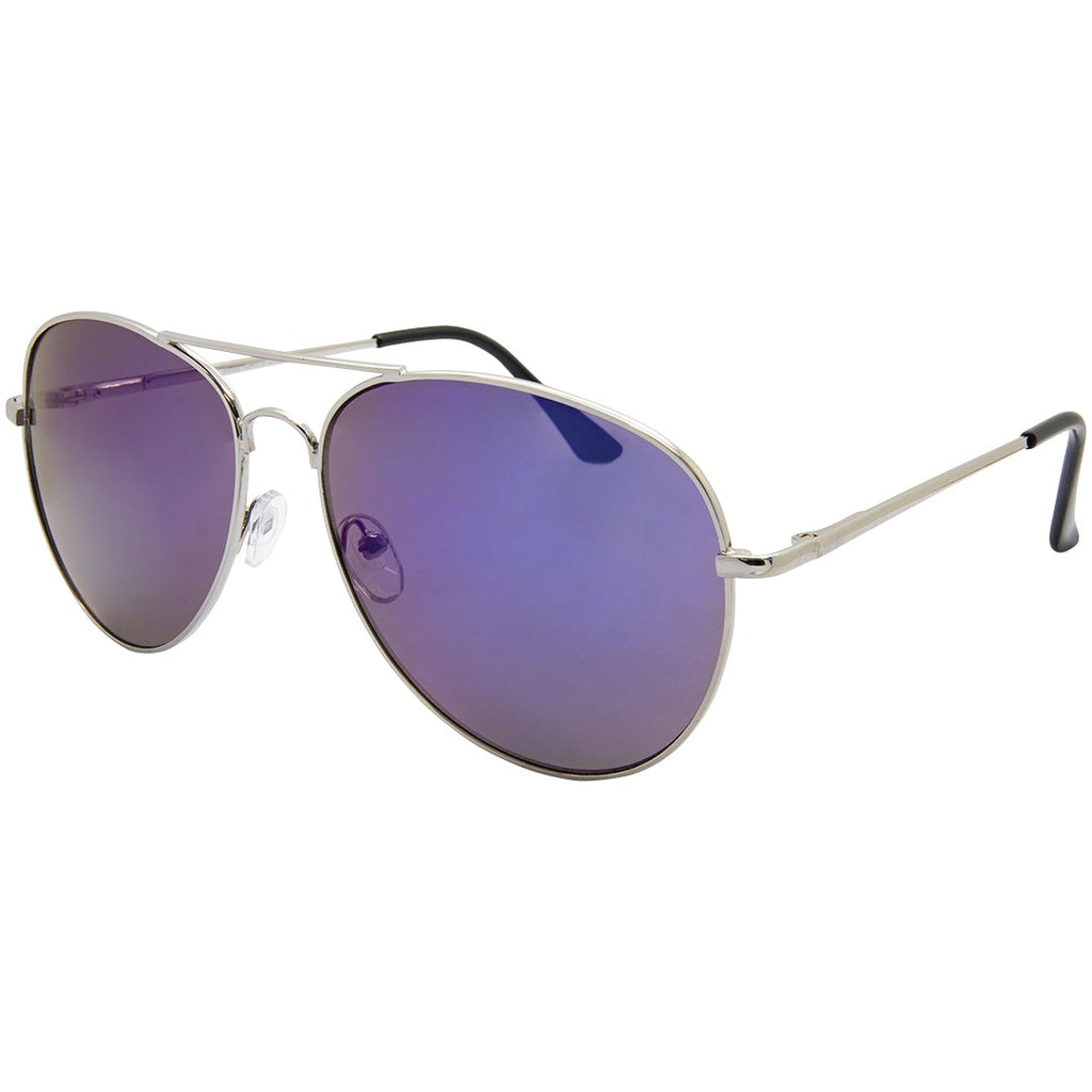 Riley Aviator Sunglasses (Unisex) - Silver Blue Purple – Black Ice